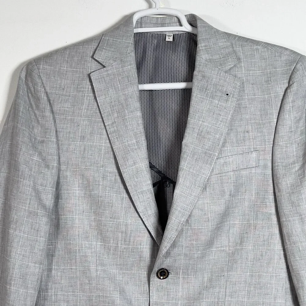 Baird‎ McNutt Murano Slim Fit Blazer Jacket Mens Sz L 42 Plaid Gray Unstructured